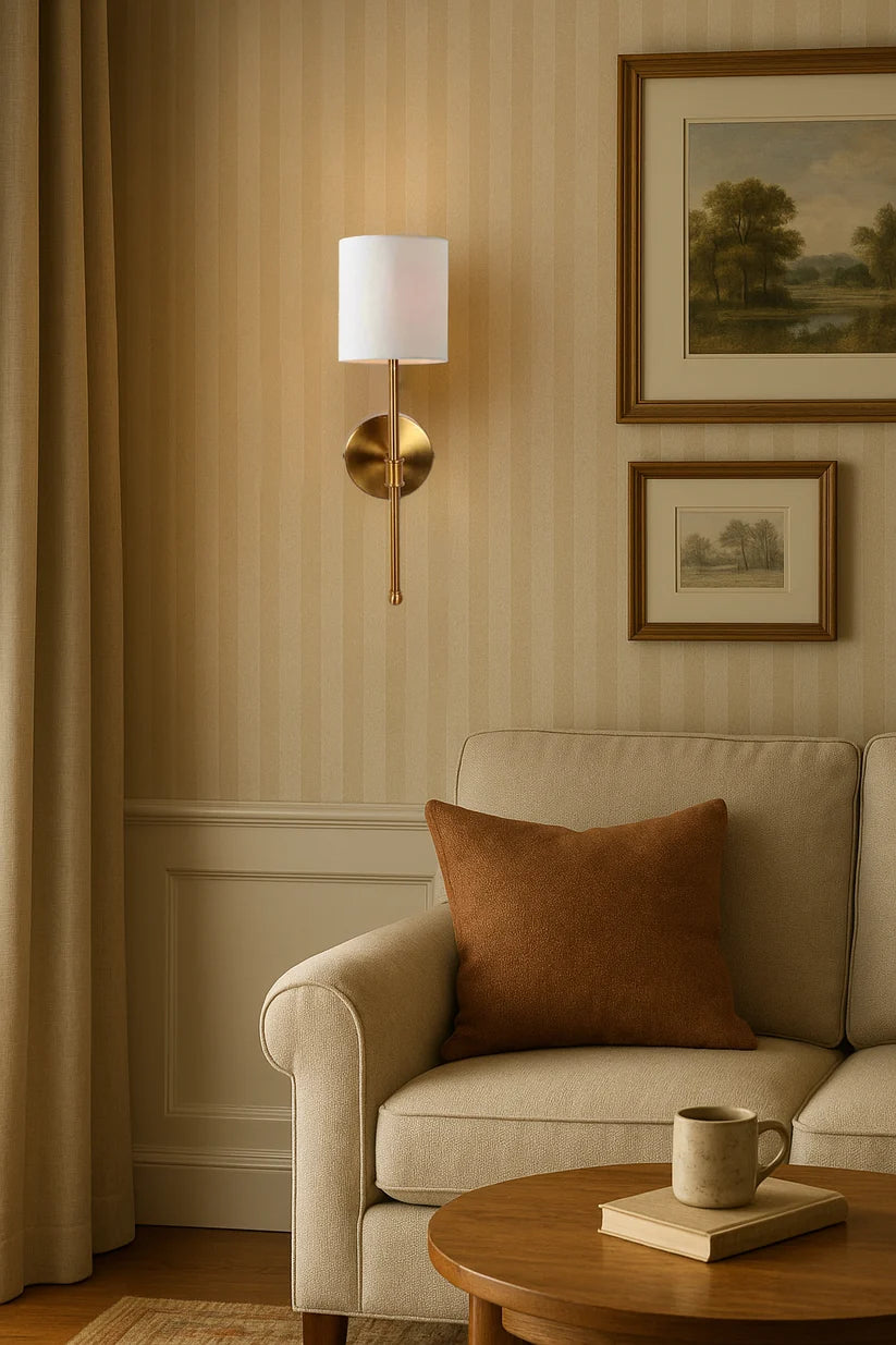 Fabric Wall Sconce for Living Room-  Soren