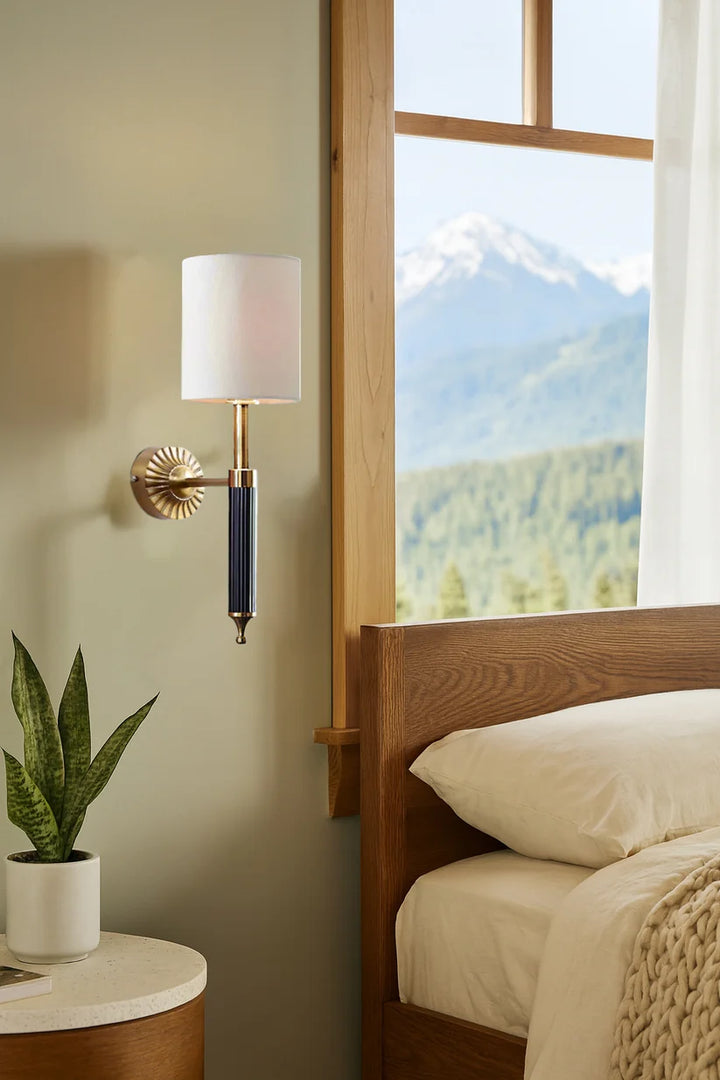 Minimalist Wall Lamp for Study Room | Fabric Wall Light - Dashiell
