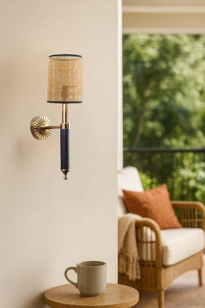 Wicker Wall Sconce for Bathroom | Rattan Wall Lamp- Grahammeby