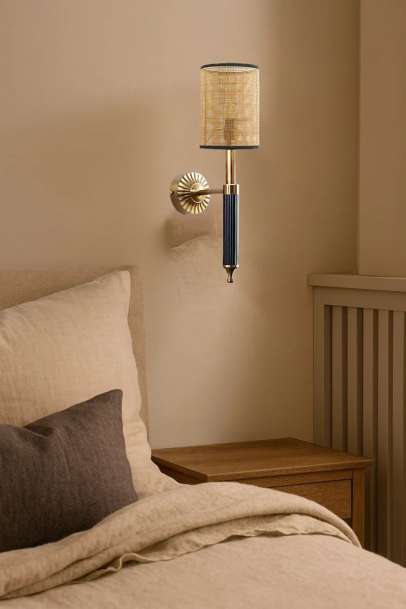 Wicker Wall Sconce for Bathroom | Rattan Wall Lamp- Grahammeby