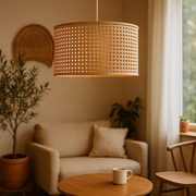 Rattan Pendant Light for Living Room 12 Inch - Xerion by Luxury Rattan Handicrafts 