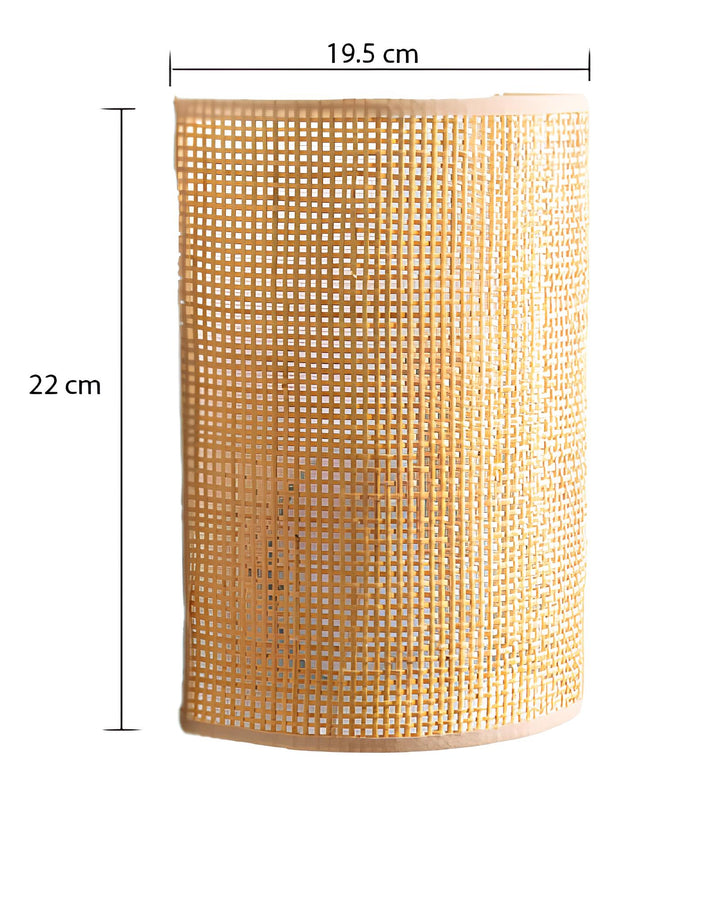 Wicker Wall Lamp for Kitchen | Cane Wall Light - Yaelen