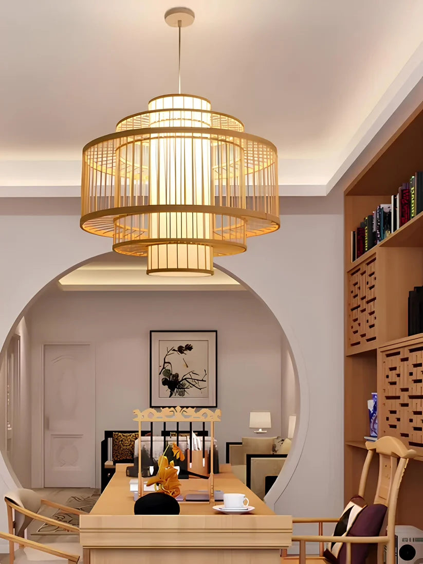 Wicker Pendant Light for Living Room - Nez