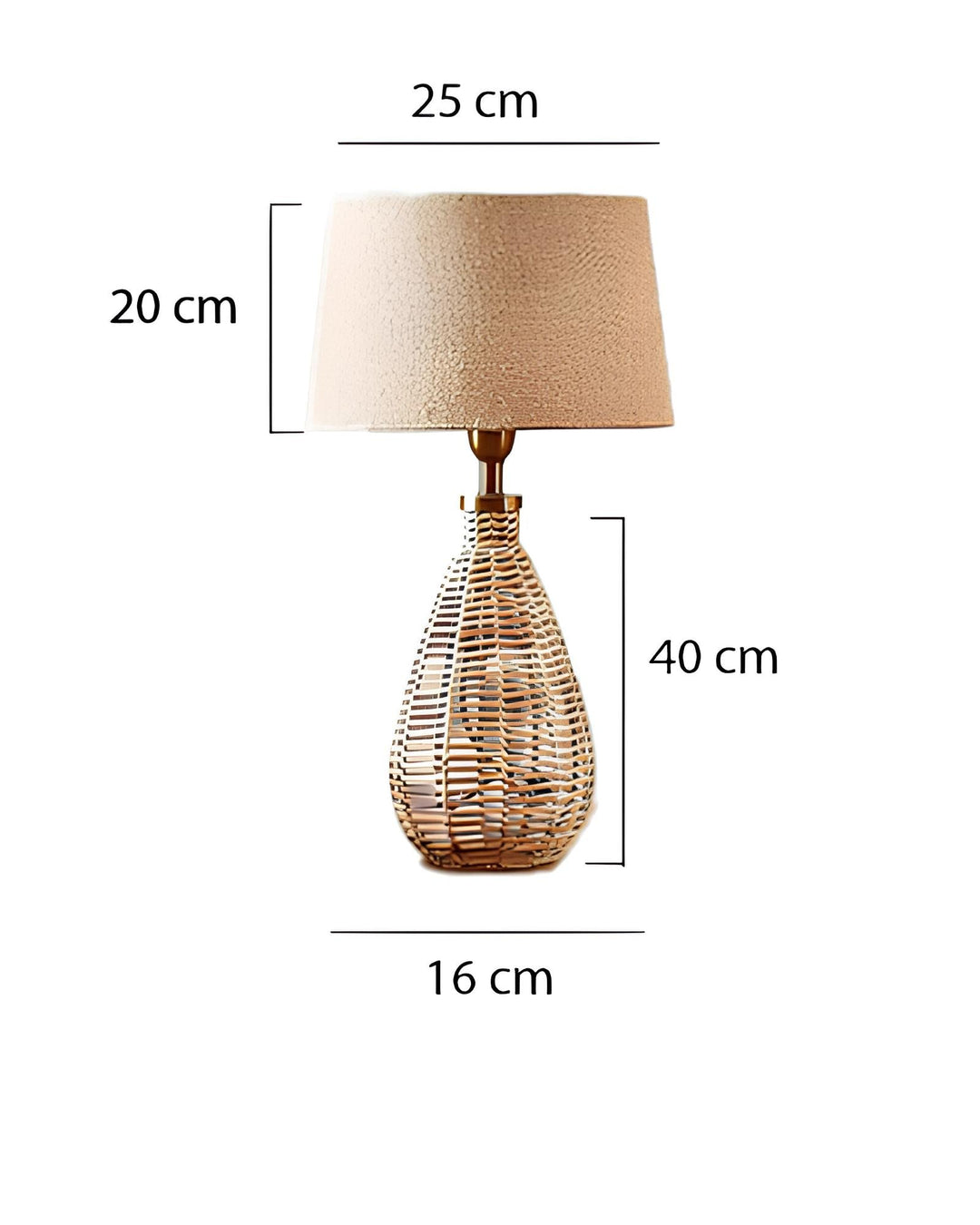 Rattan & Bamboo Cane Table Lamp - Navya