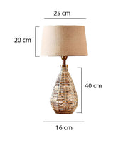Rattan & Bamboo Cane Table Lamp - Navya