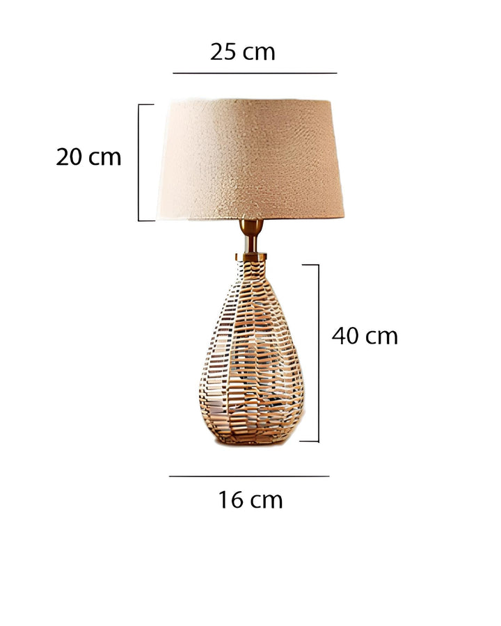 Rattan & Bamboo Cane Table Lamp - Navya