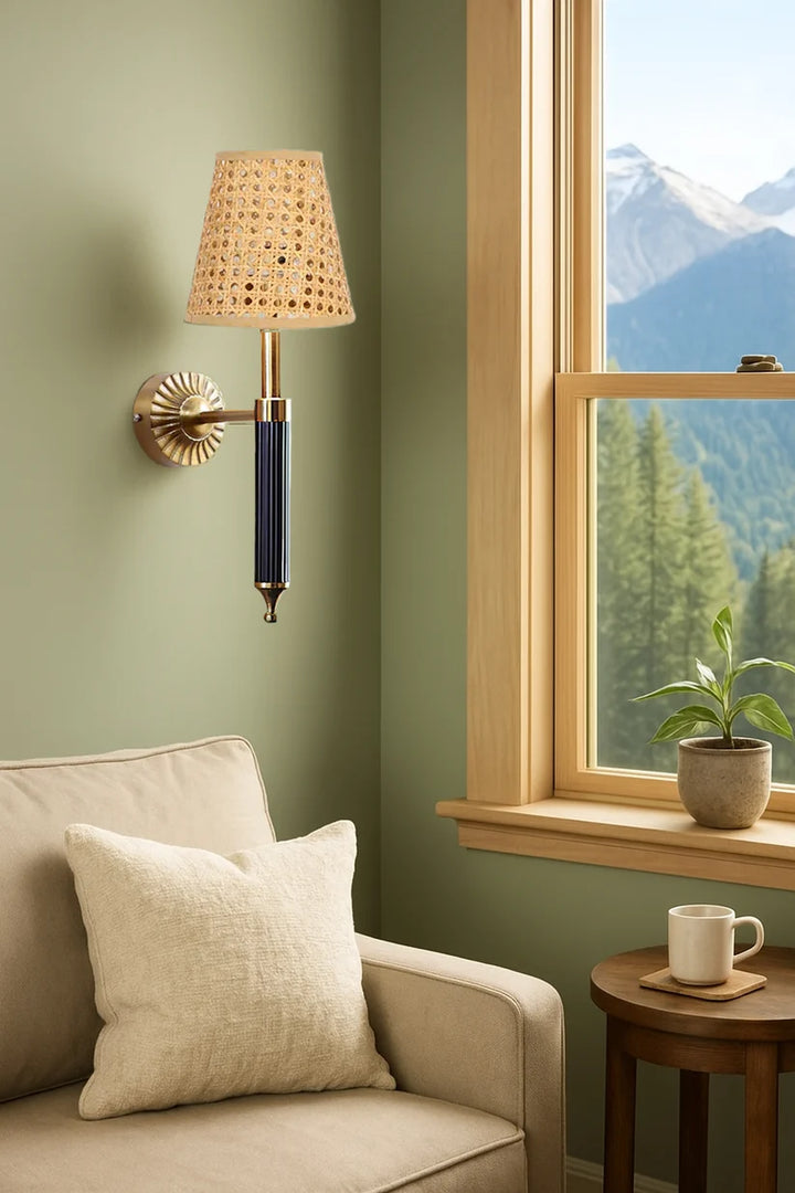 Wicker Wall Light for Bedroom | Rattan Wall Lamp - Oeshi
