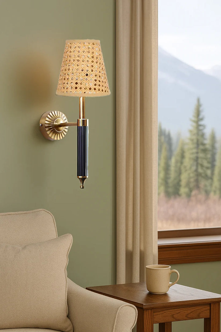 Wicker Wall Light for Bedroom | Rattan Wall Lamp - Oeshi
