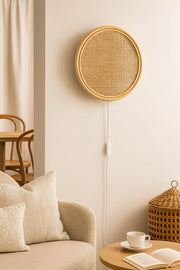 Rattan Wall Lamp for Bedroom | Cane Wall Sconce - Rebecca