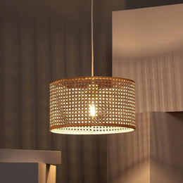Rattan Hanging Light for Bedroom | Cane Pendant Lamp - Xerion