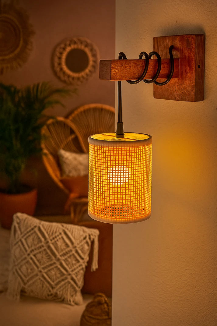 Rattan Wall Lamp for Living Room - Hazel
