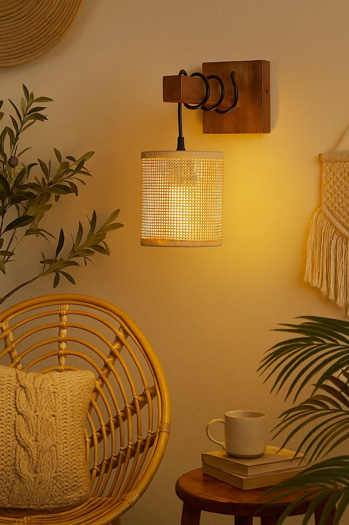 Rattan Wall Lamp for Living Room - Hazel