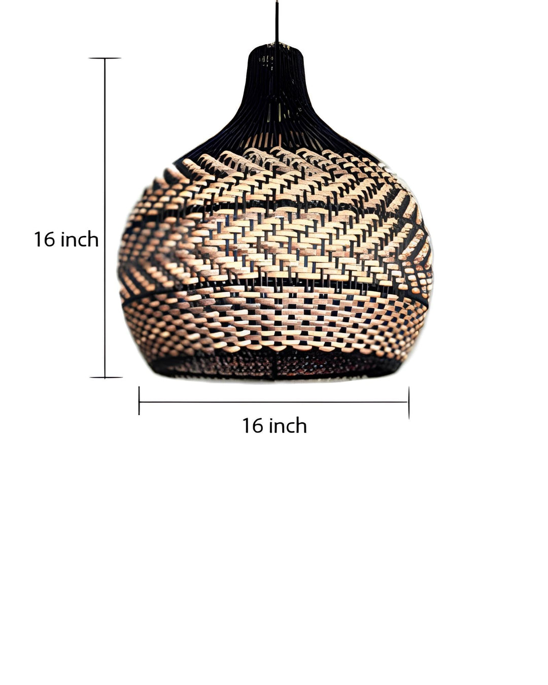 Bamboo Pendant Light for Living Room 14 Inch - Rishit by Luxury Rattan Handicrafts 