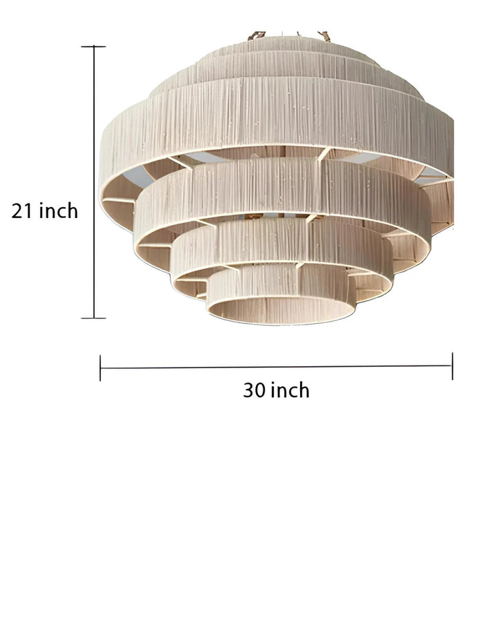 Jute Chandelier for Living Room- Lior