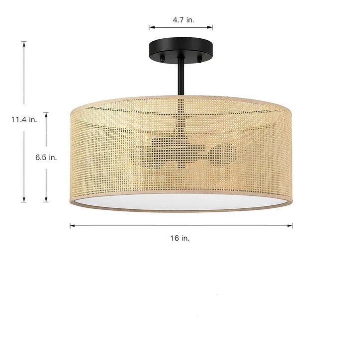 Wicker Pendant Light for Living Room - Saberiyas