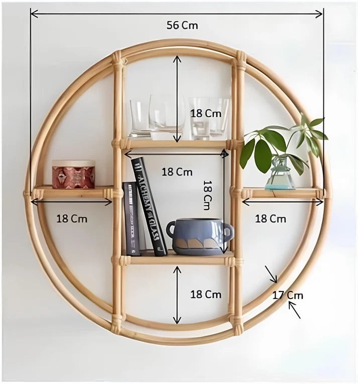 Rattan Wall Shelf for Living Room - Ira