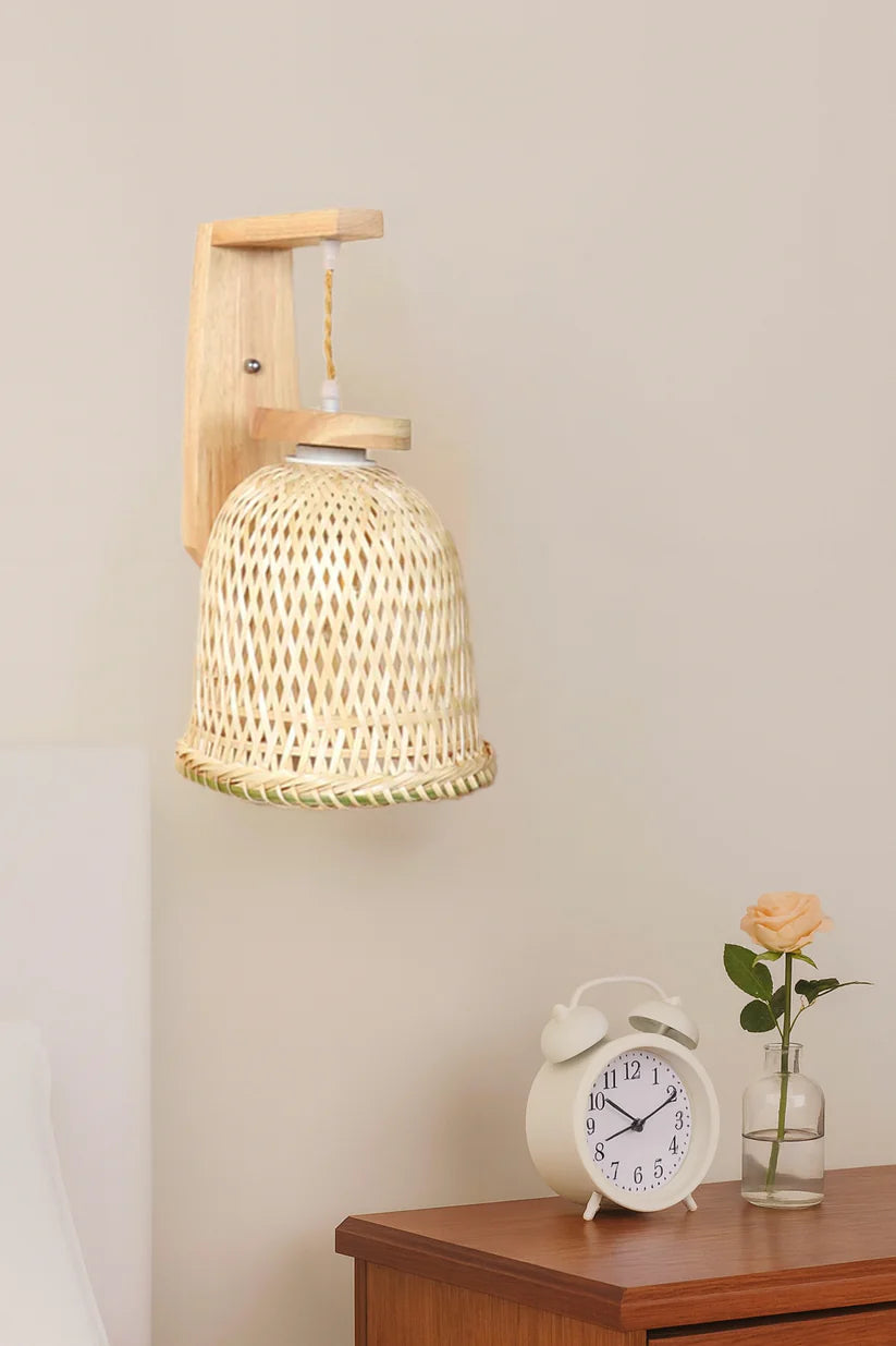Cane Wall Lamp for Dining Room | Rattan Wall Light - Silley