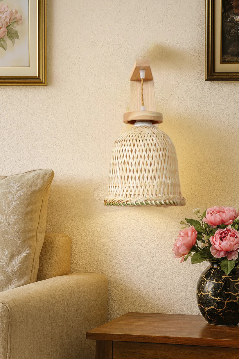 Cane Wall Lamp for Dining Room | Rattan Wall Light - Silley
