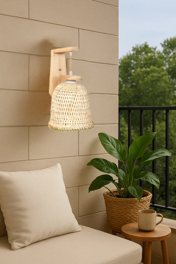 Cane Wall Lamp for Dining Room | Rattan Wall Light - Silley
