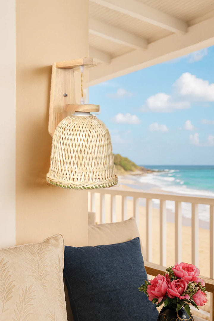 Cane Wall Lamp for Dining Room | Rattan Wall Light - Silley