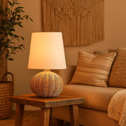 Rattan & Bamboo Table Lamp for Bedroom | Handmade - SUN