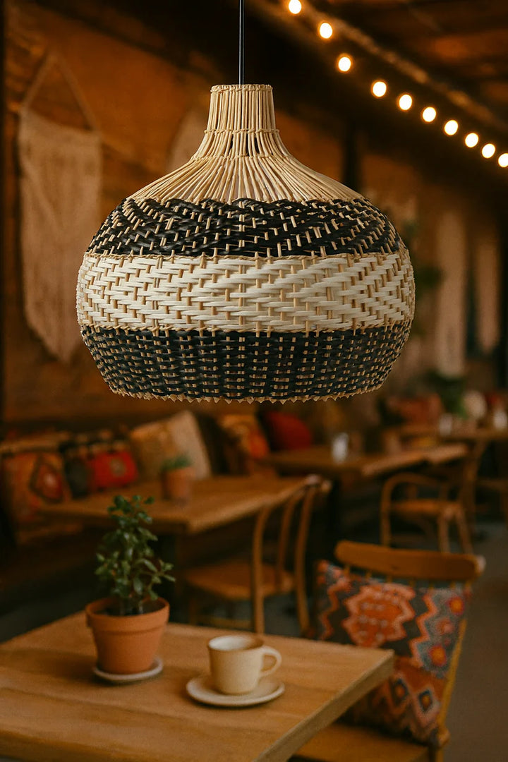 Bamboo Hanging Light for Bedroom | Cane Pendant Lamp - Orion