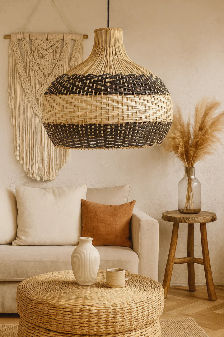 Bamboo Hanging Light for Bedroom | Cane Pendant Lamp - Orion
