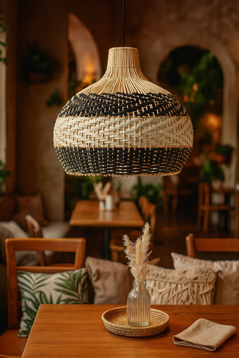 Bamboo Hanging Light for Bedroom | Cane Pendant Lamp - Orion