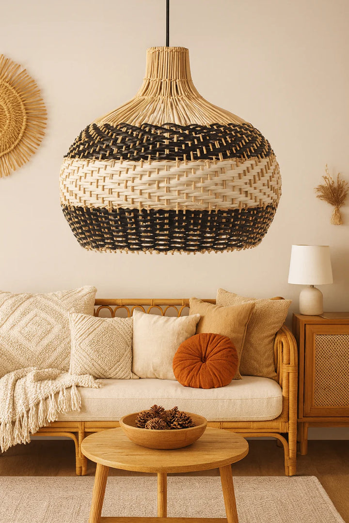 Bamboo Hanging Light for Bedroom | Cane Pendant Lamp - Orion