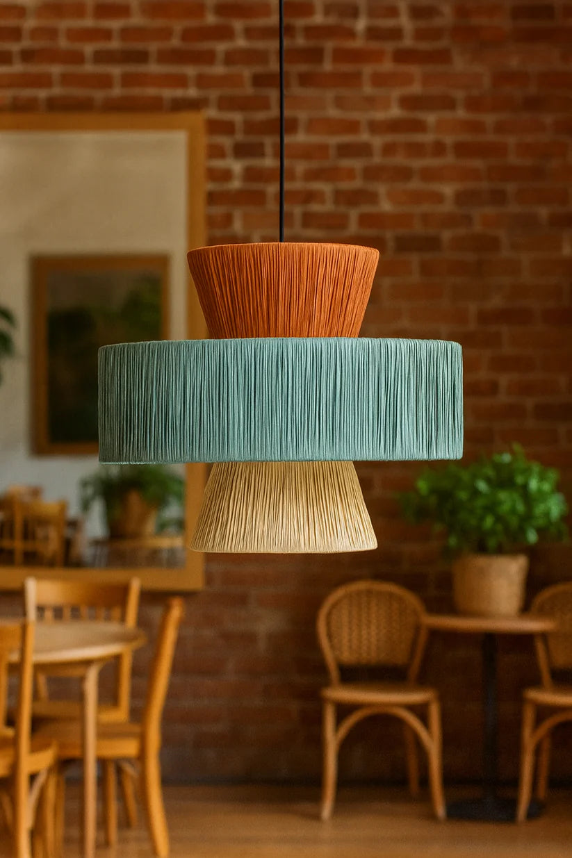 Bamboo Hanging Light for Living Room | Cane Pendant Lamp - Reid