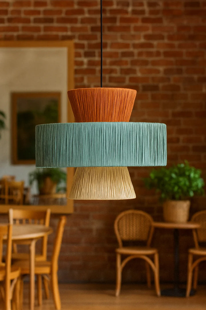 Bamboo Hanging Light for Living Room | Cane Pendant Lamp - Reid