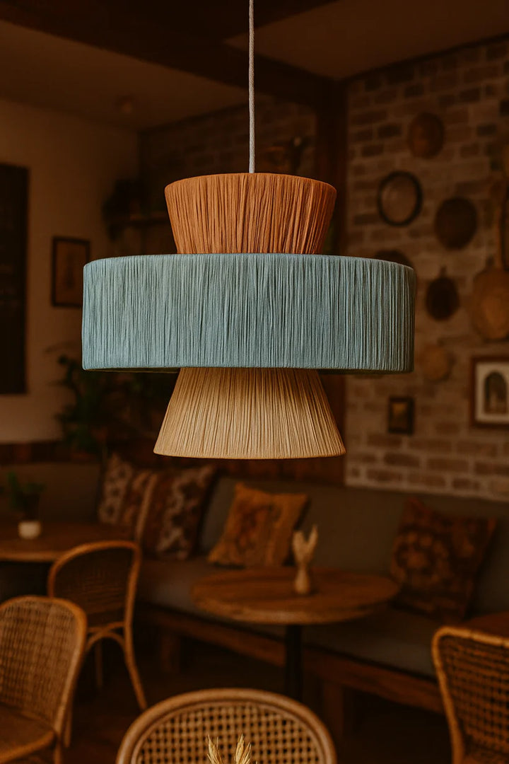 Bamboo Hanging Light for Living Room | Cane Pendant Lamp - Reid
