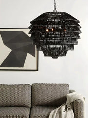 Bamboo Chandelier for Drawing Room | Cane Hanging Light - Beckett