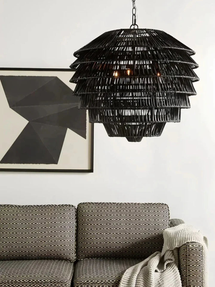 Bamboo Chandelier for Drawing Room | Cane Hanging Light - Beckett