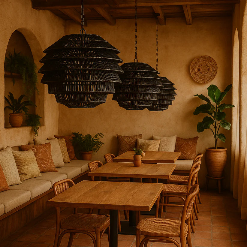 Bamboo Chandelier for Drawing Room | Cane Hanging Light - Beckett