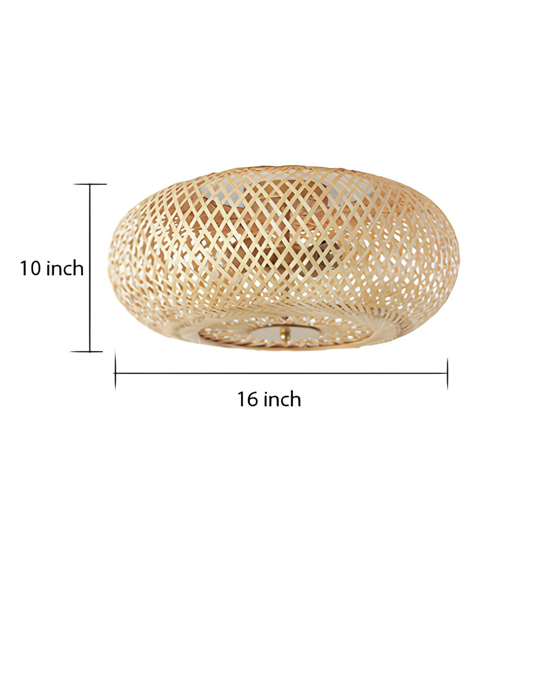 Bamboo Ceiling Light for Kitchen | Rattan Flush Mount Lamp - Marlow