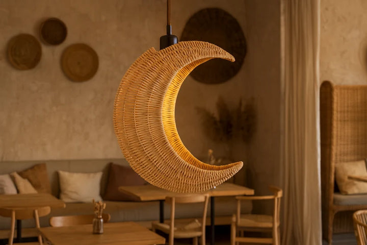 Wicker Hanging Light for Bedroom - Pryorson