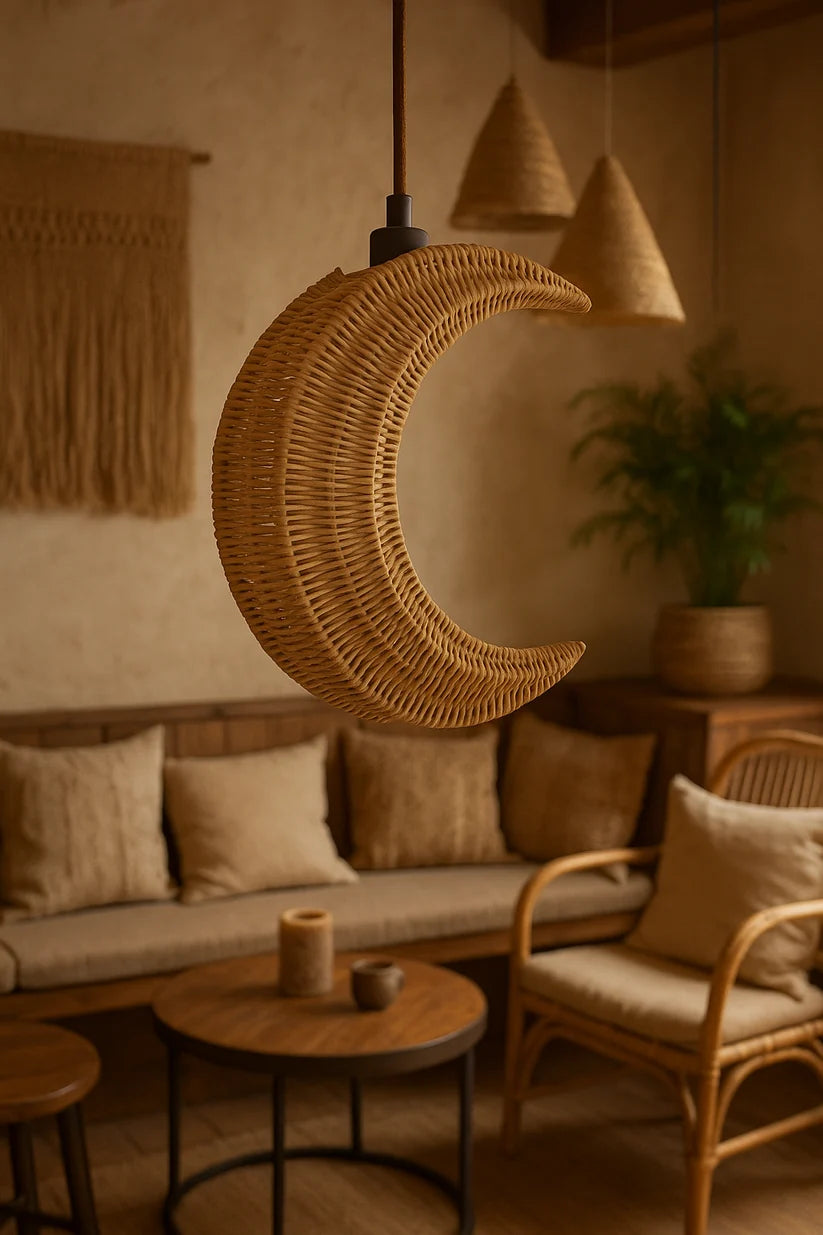 Wicker Hanging Light for Bedroom - Pryorson