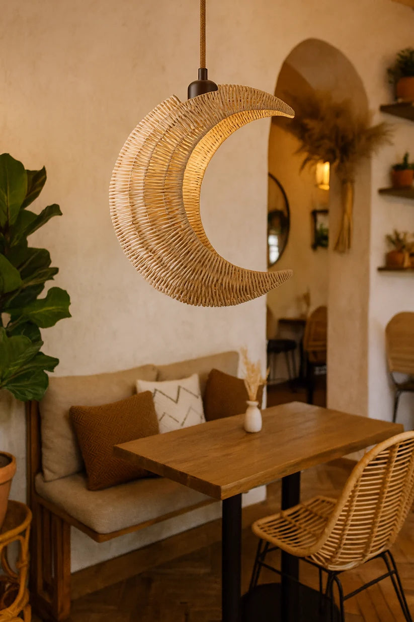 Wicker Hanging Light for Bedroom - Pryorson