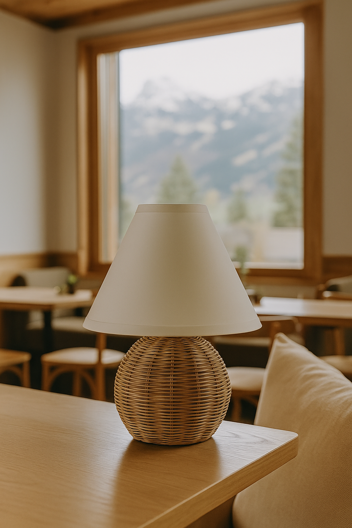 Rattan & Bamboo Table Lamp for Bedroom- Fenris