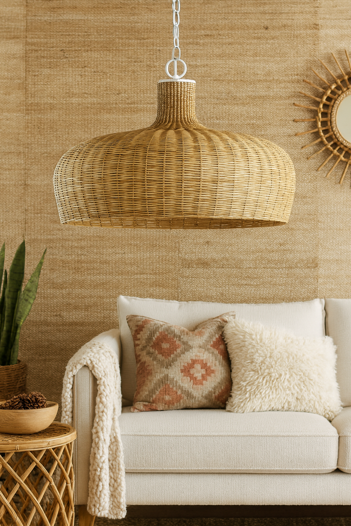 Bamboo Pendant Light for Living Room - Taara by Luxury Rattan Handicrafts 