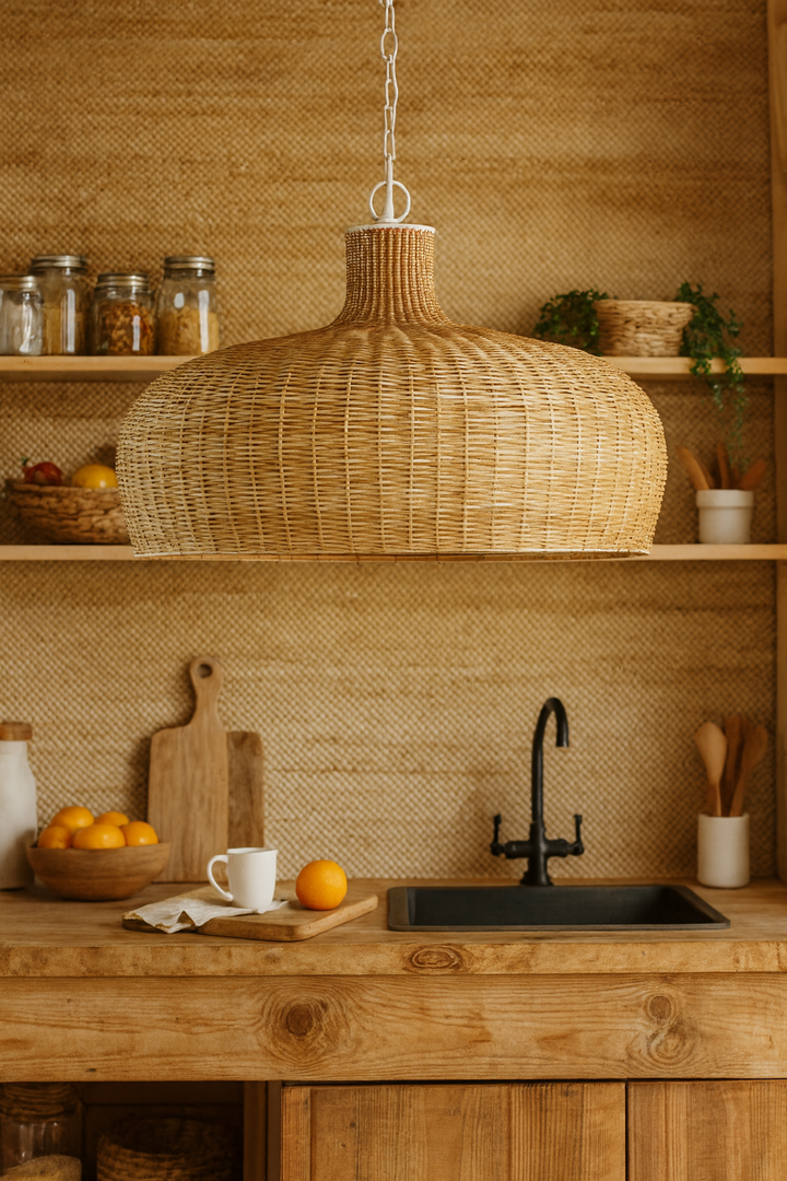 Bamboo Pendant Light for Living Room - Taara by Luxury Rattan Handicrafts 