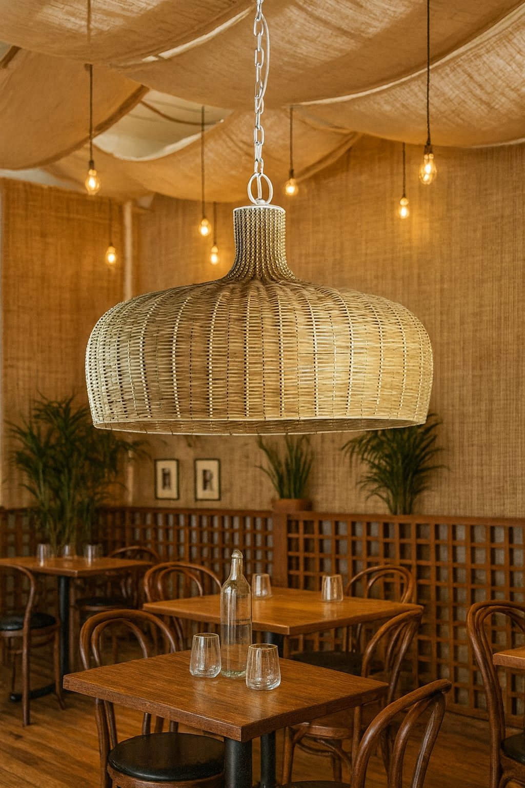 Bamboo Pendant Light for Living Room - Taara by Luxury Rattan Handicrafts 