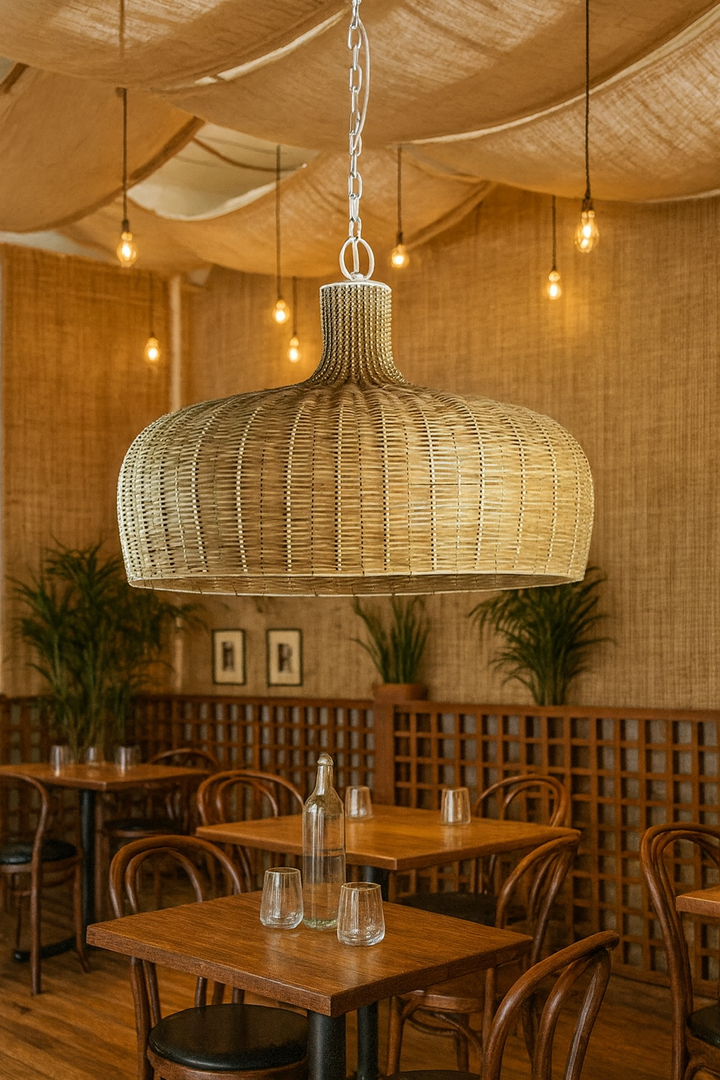Bamboo Pendant Light for Living Room - Taara by Luxury Rattan Handicrafts 