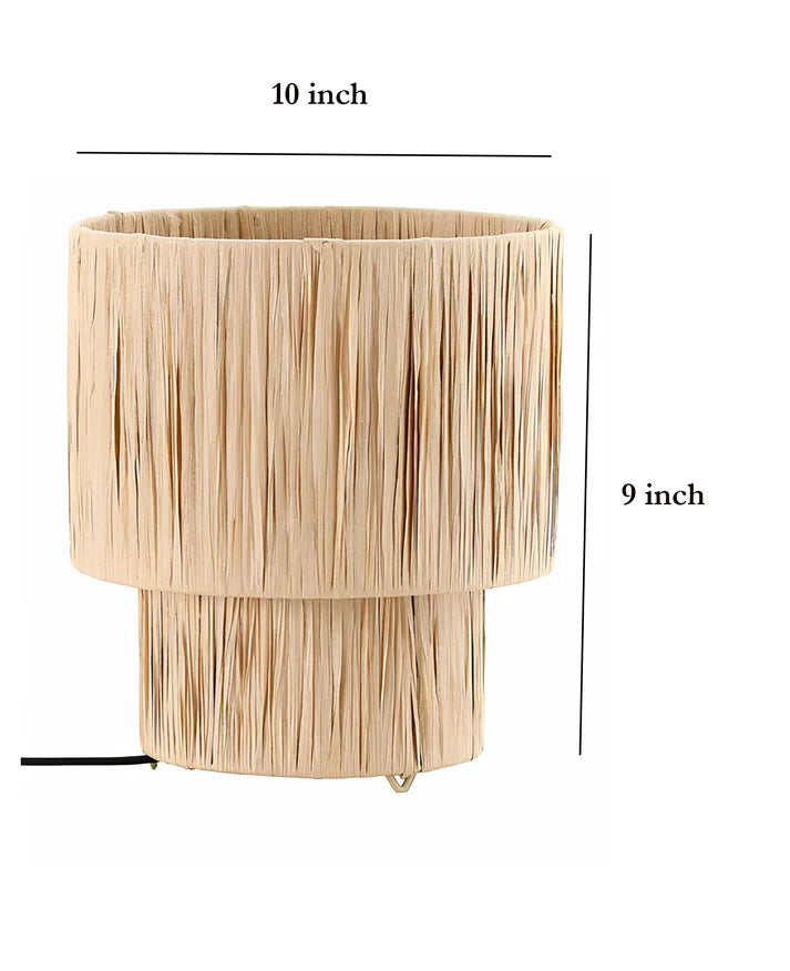 Rattan Table Lamp for Living Room | Bamboo Bedside Lamp - Zaleon