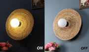 Rattan Wall Sconce for Bedroom | Cane Wall Lamp - Pryston