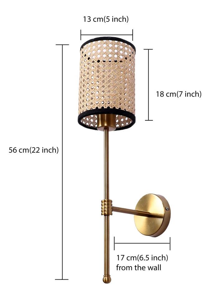 Rattan Wall Lamp for Living Room | Handmade Wall Lamp - Bellnont