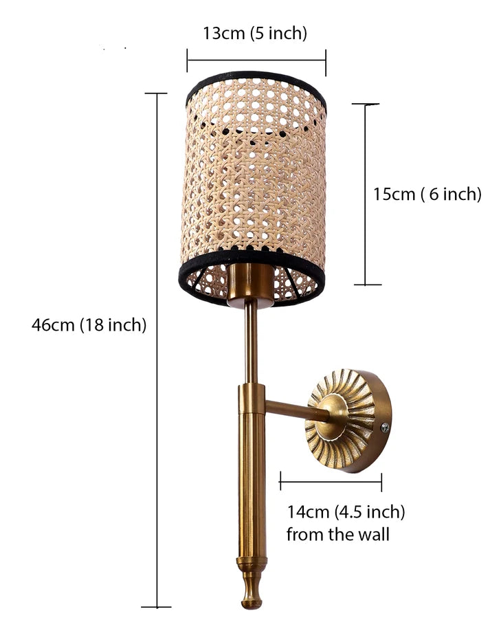 Rattan Wall Lamp for Living Room | Handmade Wall Lamp - Rein