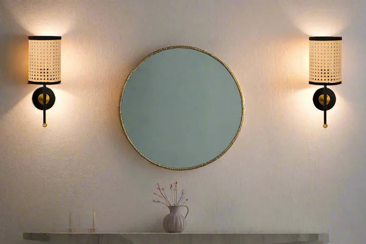 Rattan Wall Lamp for Living Room | Handmade Wall Light - Torrenfield