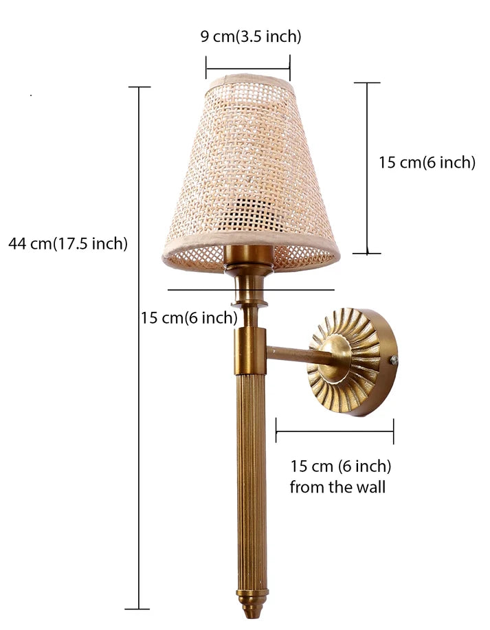 Rattan Wall Lamp for Living Room | Handmade Wall Lamp - Sylvanhall